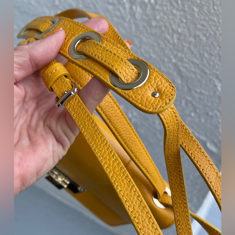 Jimmy Choo EUC Leather Crossbody/Shoulder Bag W/Cert of Auth Mustard Yellow - Picture 8 of 16